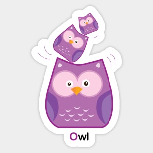 Triple Owl Family Sticker